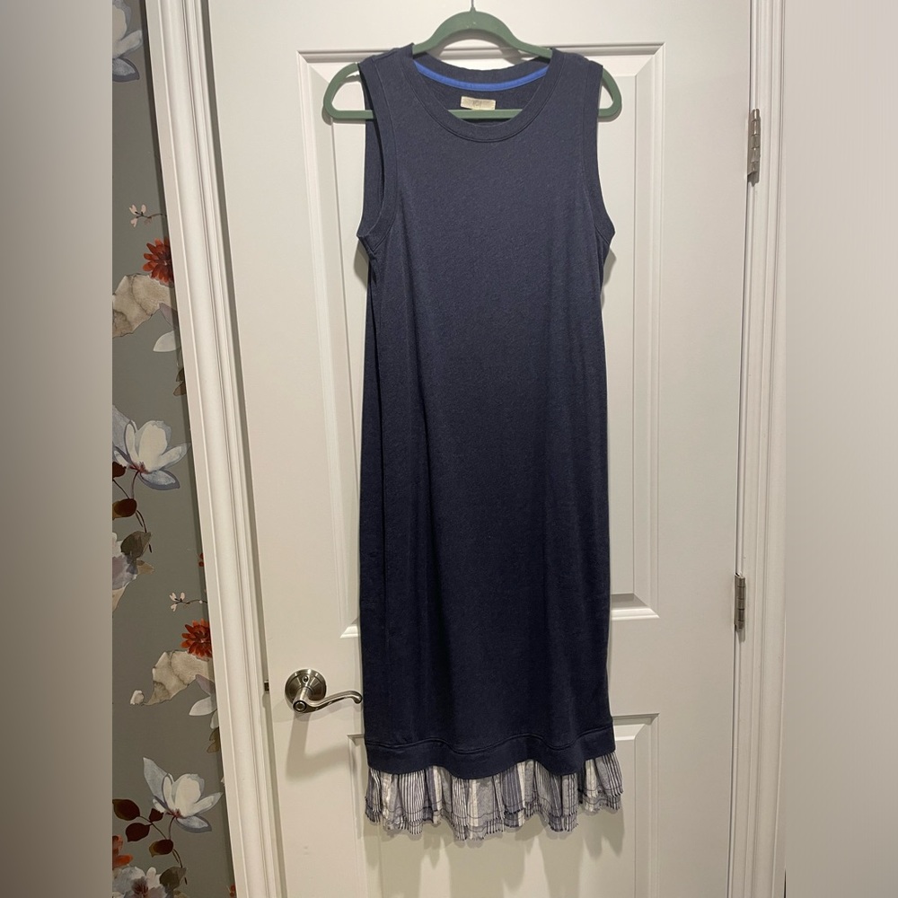 At well Cotton Midi Dress with plaid details at the bottom size M